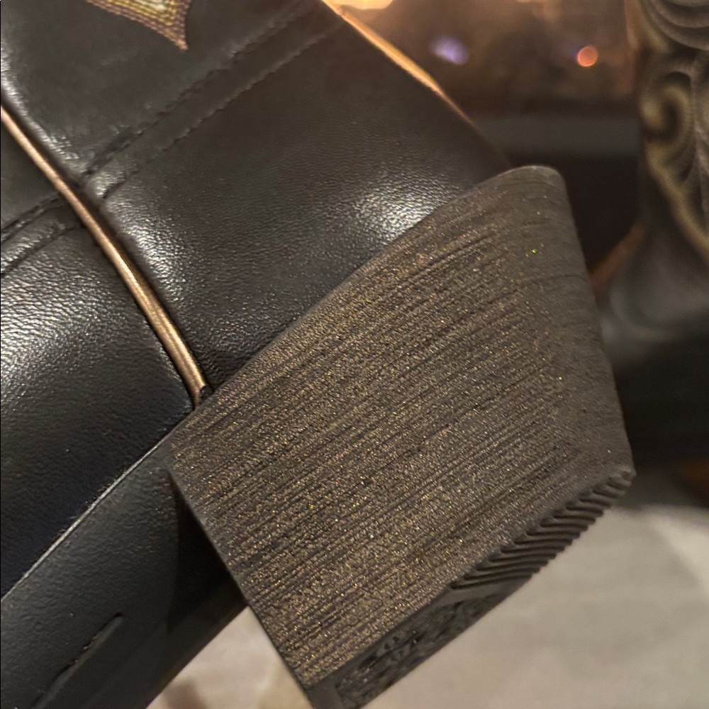 Ariat Round Up Square Toe Limousine Black 4LR technology,Duratread sole,stitch - Picture 8 of 14